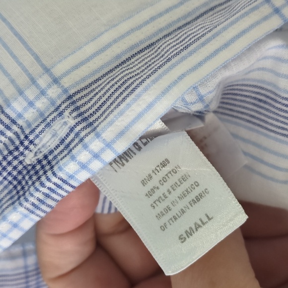 Frank & Eileen Relaxed Button Up Oversized Blue Striped Shirt Minimalist Coastal - Picture 4 of 7